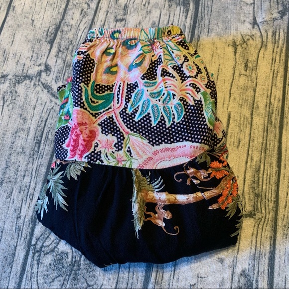 Joan & Lucy Ruffle Skirt Floral Monkey Exotic Flowers Dots S Small Tiered - Picture 16 of 16